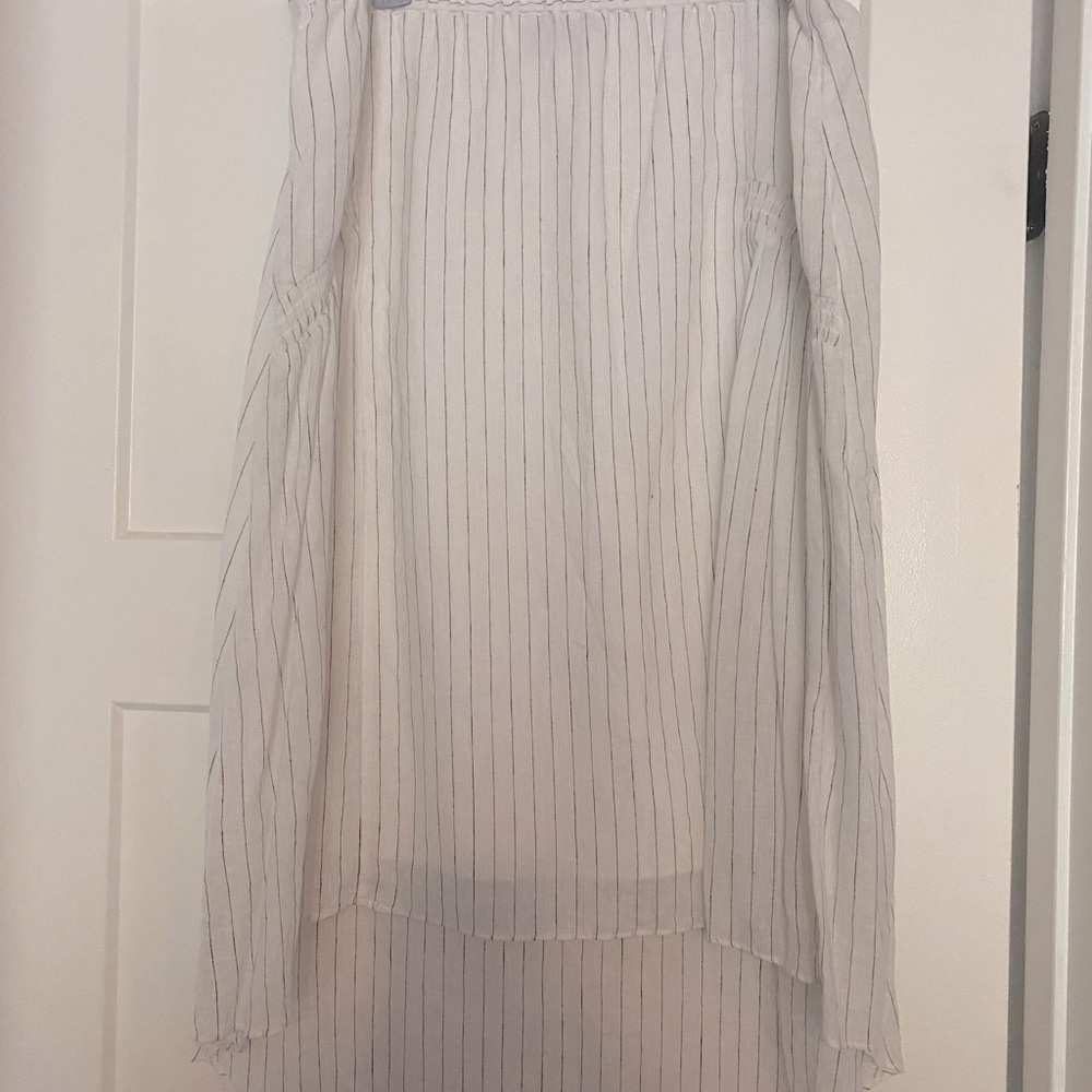 Asymmetrical white and black lined skirt